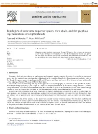 Topologies of Some New Sequence Spaces, Their Duals, and the Graphical Representations of Neighborhoods ∗ Eberhard Malkowsky A, , Vesna Velickoviˇ C´ B