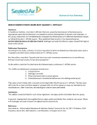 Which Disinfectants Work Best Against C. Difficile?