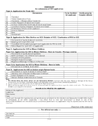 CHECKLIST for Submission of OCI Application