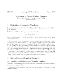 Complex Numbers
