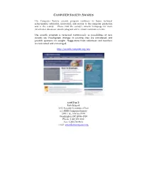 Computer Society Awards