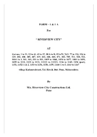 FORM – 1 & 1 a for “ RIVERVIEW CITY”