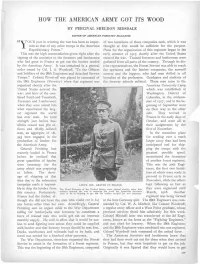How the American Army Got Its Wood