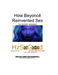 Hz So Good to List All the Way-Over-The-Top Sexual Boasts