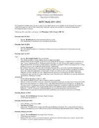 Math Talks 2011-2012