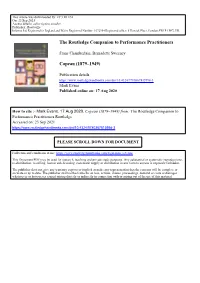 The Routledge Companion to Performance Practitioners Copeau
