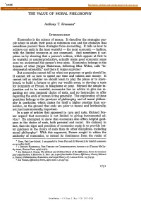 The Value of Moral Philosophy