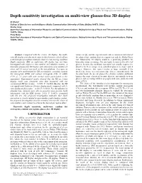 Depth Sensitivity Investigation on Multi-View Glasses-Free 3D Display