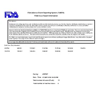 FOIA Case Report Information FDA Adverse Event Reporting System