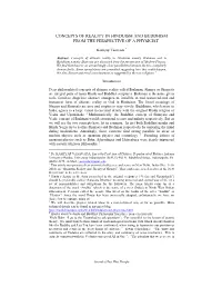 KASHYAP VASAVADA/ Concepts of Reality in Hinduism and Buddhism from the Perspective of a Physicist