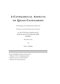 2-Categorical Aspects of Quasi-Categories
