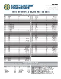2014 SEC Men's Swimming and Diving Record Book Layout 1