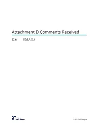 Attachment D Comments Received