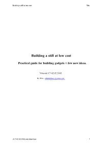 Building a Still at Low Cost Riku