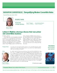 Demystifying Modern Convertible Notes a Special Four-Part Series: Part I