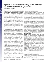 Mgcracgap Controls the Assembly of the Contractile Ring and the Initiation of Cytokinesis