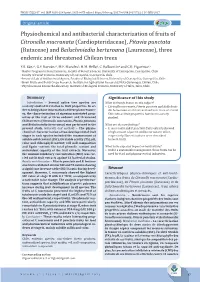 Physiochemical and Antibacterial Characterization of Fruits of Three Chilean Trees