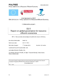 POLFREE D2.5 Report on Global Governance for Resource