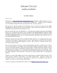 Solar Cycles: Another Prediction