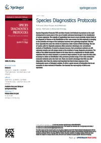 Species Diagnostics Protocols PCR and Other Nucleic Acid Methods Series: Methods in Molecular Biology