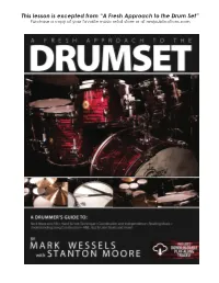 This Lesson Is Excepted from “A Fresh Approach to the Drum Set”