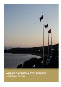 Anzac Day Media Style Guide - Centenary Edition 2016