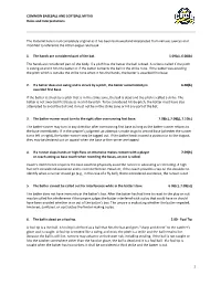 COMMON BASEBALL and SOFTBALL MYTHS Rules and Interpretations