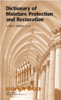 Dictionary of Moisture Protection and Restoration by John F