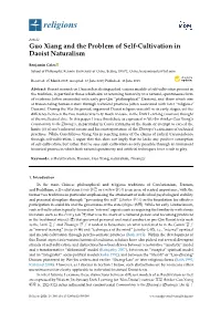 Guo Xiang and the Problem of Self-Cultivation in Daoist Naturalism