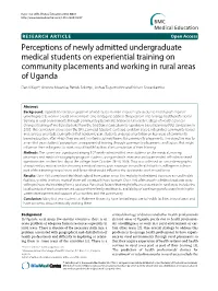 Perceptions of Newly Admitted Undergraduate Medical Students On