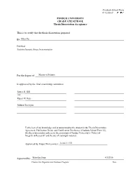 PURDUE UNIVERSITY GRADUATE SCHOOL Thesis/Dissertation Acceptance