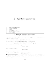 08 Cyclotomic Polynomials