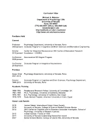 Curriculum Vitae Michael A. Webster