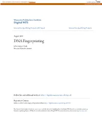 DNA Fingerprinting John Judson Hyde Worcester Polytechnic Institute