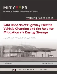 Grid Impacts of Highway Electric Vehicle Charging and the Role for Mitigation Via Energy Storage Andrew M