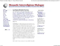 Monastic Interreligious Dialogue | Sr