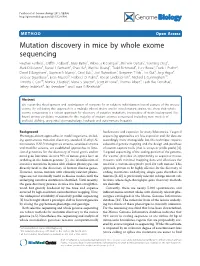 Mutation Discovery in Mice by Whole Exome Sequencing
