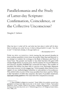 Parallelomania and the Study of Latter-Day Scripture: Confirmation, Coincidence, Or the Collective Unconscious?