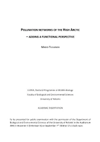 Pollination Networks of the High Arctic