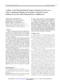 A Phase I and Pharmacokinetic Study of Irinotecan Given As a 7-Day