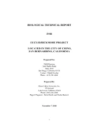 Biological Technical Report for Euclid/Bickmore