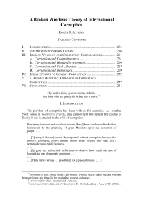 Broken Windows Theory of International Corruption, A