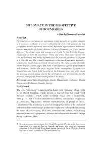 Diplomacy in the Perspective of Boundaries 37