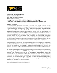 Executive Director Supervises: Development Manager Status
