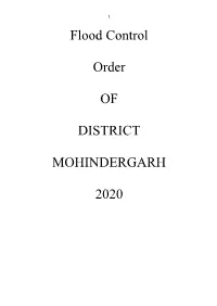 Flood Control Order of DISTRICT MOHINDERGARH 2020