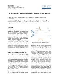 Ground-Based VLBI Observations of Orbiters and Landers