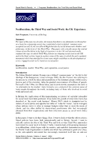 Neoliberalism, the Third Way and Social Work Draft