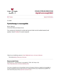 Pyretotherapy in Neurosyphilis