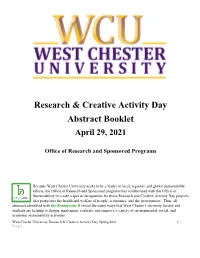 RCAD Abstract Booklet Spring 2021
