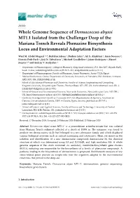 Whole Genome Sequence of Dermacoccus Abyssi MT1.1